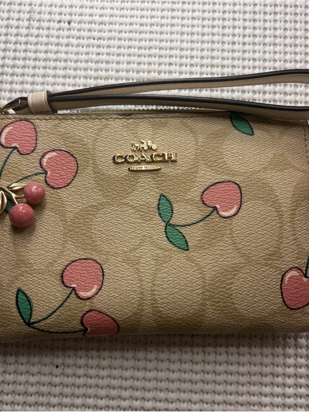 Coach cherry wristlet